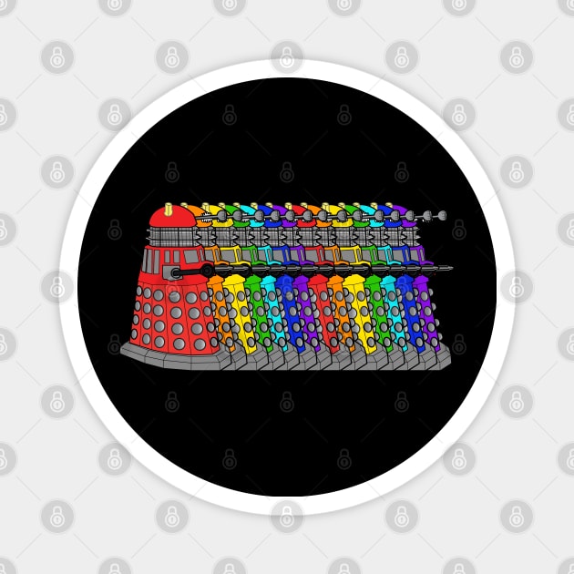 Rainbow Daleks - Doctor Who Magnet by SOwenDesign